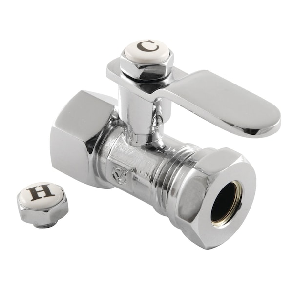Kingston Brass CA4415CP 1/2" FIP x 1/2" or 7/16" Slip Joint Straight Stop Valve, Polished Chrome CA4415CP - main